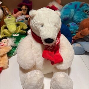 Coca Cola Red and White Stuffed Polar Bear